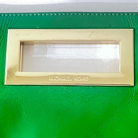 Michael Kors Green Patent Leather Clutch - Picture 8 of 8
